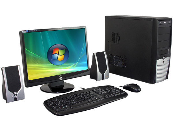 Computadora PCEL n580
Procesador Intel Pentium Dual Core E5200 a 2.5GHz,
Memoria 1GB DDR2, D.D. 250GB, DVD±R/RW 22X,
Monitor LCD 19pds, Red 10/100,
Video, Bocinas, Teclado y Mouse,
Windows Vista Home Basic SP1