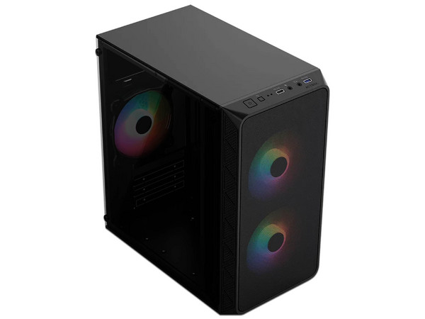 PC Gamer Powerbit Cyber Nova: 
Procesador Intel Core i5 14400 (hasta 4.7 GHz), 
Memoria de 16GB DDR4, 
SSD de 512GB, 
Video UHD Graphics 730, 
S.O. Windows 11 Home (Versión de Prueba),
Incluye 3 Ventiladores RGB