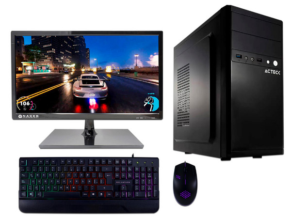 PC de Escritorio Supergamer:
Procesador AMD E1 6010 (hasta 1.35 GHz),
Memoria de 8GB DDR3L,
SSD de 240GB,
Video Radeon R2,
S.O. No Incluye,
Incluye Monitor de 21.5