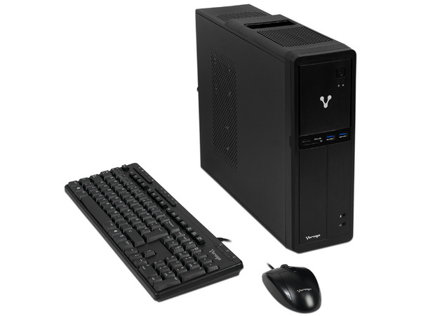 Desktop VORAGO Slim Bay 4
Procesador Intel Core i5 7400 (hasta 3.5 GHz),
Memoria de 4GB DDR4,
Disco Duro de 1TB,
Video HD Graphics 630,
S.O. Endless OS