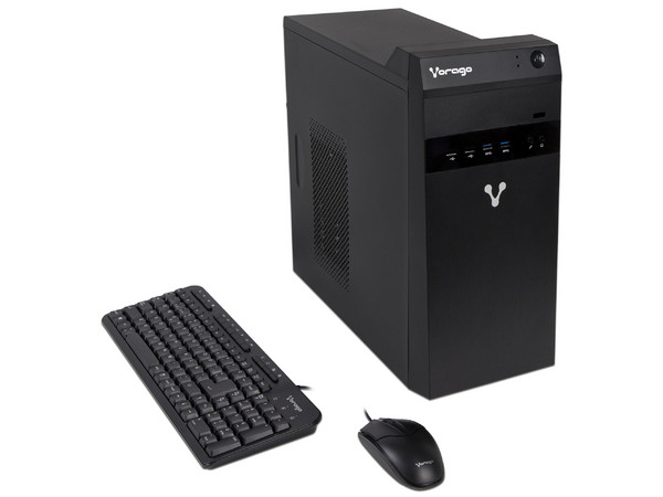 Desktop VORAGO Volt 4,
Procesador Intel Pentium Gold G5420 (hasta 3.8 GHz),
Memoria de 4GB DDR4,
Disco Duro de 120GB,
Video UHD Graphics 610,
S.O. Endless OS.