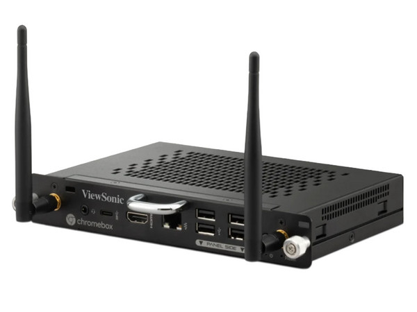PC Chromebox OPS para ViewBoard ViewSonic VPC13-C33-G1: 
Procesador Intel Core i3 1315U (4.5 GHz), 
Memoria de 8GB DDR4, 
SSD de 256GB, 
Video UHD Graphics,
S.O. ChromeOS.