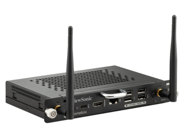 PC Chromebox OPS para ViewBoard ViewSonic VPC13-C33-G1: 
Procesador Intel Core i3 1315U (4.5 GHz), 
Memoria de 8GB DDR4, 
SSD de 256GB, 
Video UHD Graphics,
S.O. ChromeOS.