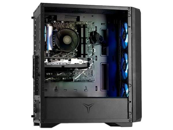 PC de Escritorio Yeyian Vault VA560XC,
Procesador AMD Ryzen 5 5600X (hasta 4.6 Ghz),
Memoria de 32GB DDR4,
SSD de 1TB,
Video GeForce RTX 5060,
S.O. Windows 11 (Versión de prueba), Color Negra.