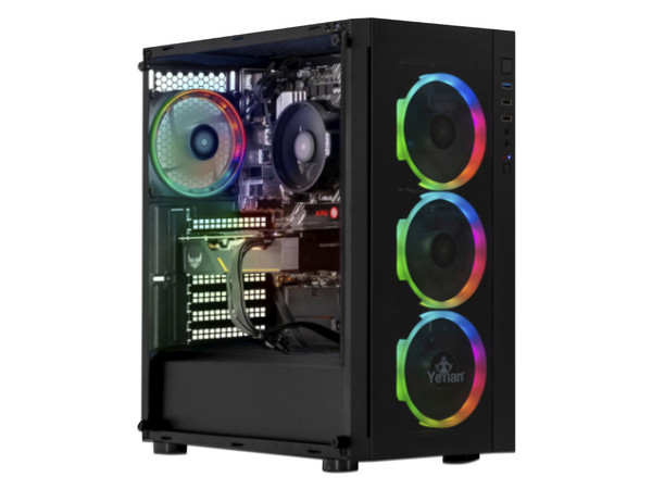 PC Gamer Yeyian Katana R06,
Procesador AMD Ryzen 5 5600X (hasta 4.6 GHz),
Memoria de 16GB DDR4,
SSD de 500GB,
Video GeForce RTX 3050,
S.O. Windows 11 Home (Versión de prueba)