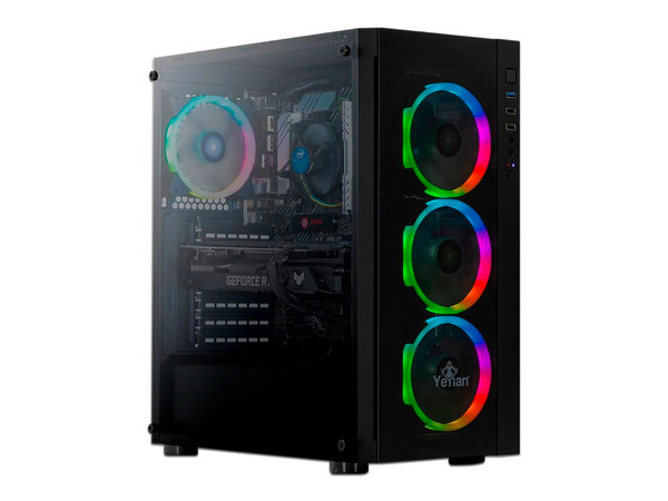 PC Gamer Yeyian YPB-KAT-X12: 
Procesador Intel Core i5 11400F (hasta 4.4 GHz), 
Memoria de 16GB DDR4, 
SSD de 500GB, 
Video NVIDIA GeForce RTX 3060, 
S.O. Windows 11 Home (Versión de Prueba).