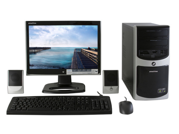Computadora Emachines L3032,
Procesador AMD Sempron LE-1250 (2.2 GHz),
Memoria 1GB PC2-5300 DDR2,
D.D. de 120GB SATAII, DVD±R/RW,
Red, Módem, Windows Vista Starter,
Monitor LCD Wide de 17