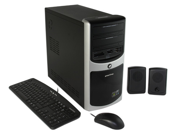 Computadora Emachines ET1160-03m,
Procesador Athlon BE-2350, (2.1GHz),
Memoria 2GB PC2-5300 DDR2,
D.D. de 160GB, DVD±R/RW,
Red, No incluye Sistema Operativo,
No Incluye Monitor.