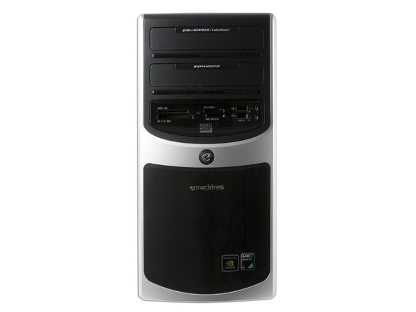 Computadora Emachines ET1160-03m,
Procesador Athlon BE-2350, (2.1GHz),
Memoria 2GB PC2-5300 DDR2,
D.D. de 160GB, DVD±R/RW,
Red, No incluye Sistema Operativo,
No Incluye Monitor.