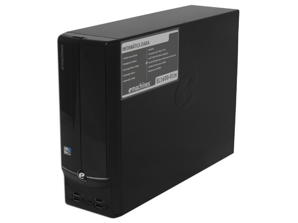 Mini Computadora Emachines EL1600-01m,
Procesador Intel Atom 230 (1.6GHz),
Memoria 1GB DDR2,
D.D. de 160GB, DVD±R/RW,
Red, No incluye Sistema Operativo,
No Incluye Monitor.
