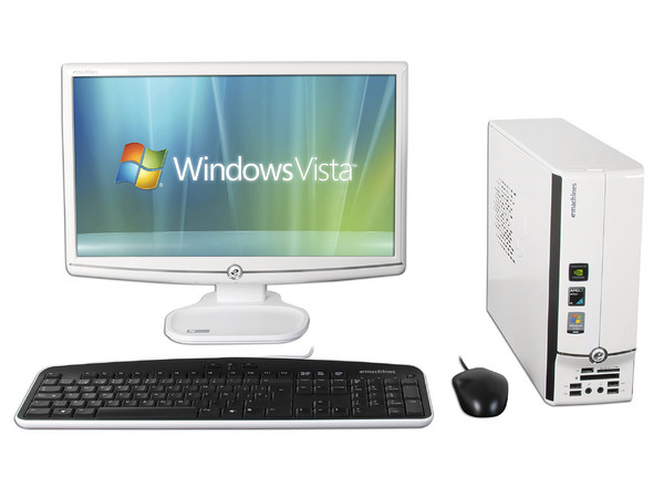 Mini Computadora eMachines EL1300-02m,
Procesador AMD Athlon LE-1640 (2.6 GHz),
Memoria de 2GB DDR2,
D.D. de 320GB, SuperMulti DVD±R/RW,
Red, Lector de Memorias, Windows Vista Home Basic,
Monitor LCD Wide 18.5
