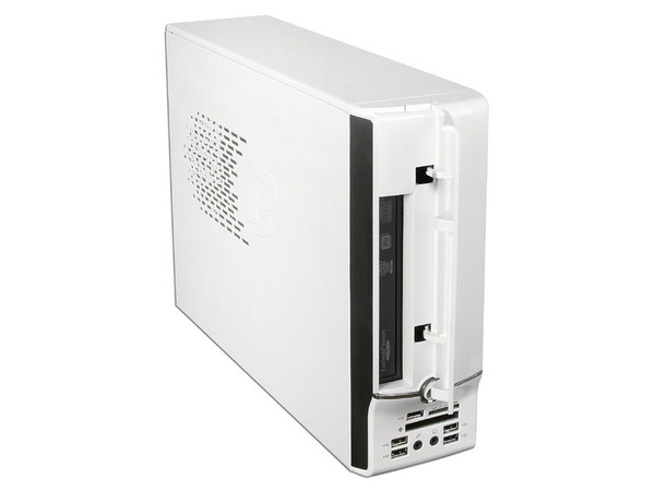 Mini Computadora eMachines EL1300-02m,
Procesador AMD Athlon LE-1640 (2.6 GHz),
Memoria de 2GB DDR2,
D.D. de 320GB, SuperMulti DVD±R/RW,
Red, Lector de Memorias, Windows Vista Home Basic,
Monitor LCD Wide 18.5