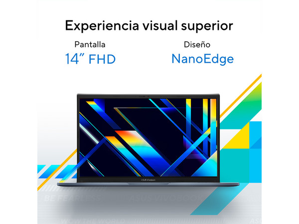 Laptop ASUS VivoBook F1404VA-NK1055X:
Procesador Intel Core i5 1334U (hasta 4.6 GHz),
Memoria de 8GB DDR4,
SSD de 512GB,
Pantalla de 14