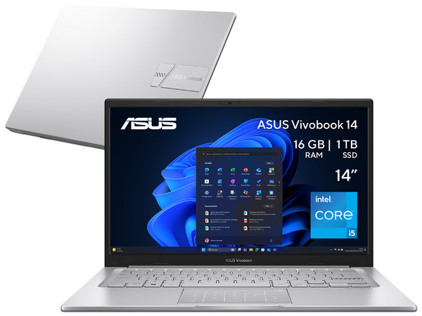 Laptop ASUS VivoBook F1404VA-NK1055X:
Procesador Intel Core i5 1334U (hasta 4.6 Ghz),
Memoria de 16GB DDR4,
SSD de 1TB,
Pantalla de 14