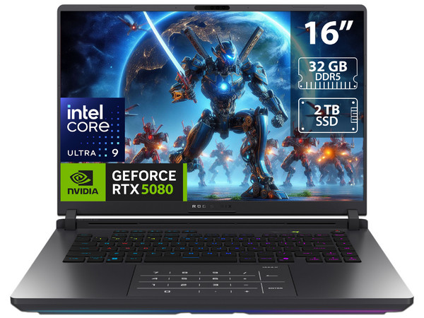 Laptop ASUS ROG Strix SCAR 16:
Procesador Intel Core Ultra 9 275HX (hasta 5.4 GHz),
Memoria de 32GB DDR5,
SSD de 2TB,
Pantalla de 16