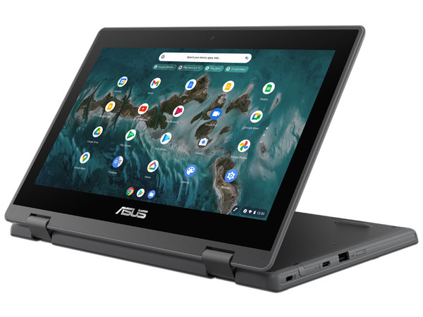 Laptop Asus Chromebook Flip CR1: 
Procesador Intel Celeron N4500 (hasta 2.8 GHz), 
Memoria de 8GB DDR4, 
eMMC de 64GB, 
Pantalla de 11.6