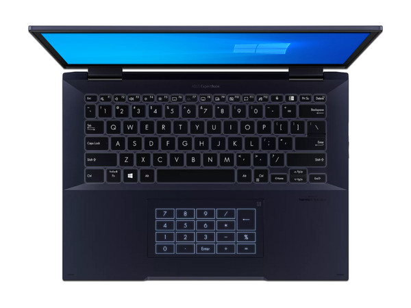 Laptop ASUS ExpertBook B7 Flip: 
Procesador Intel Core i7 1195G7 (hasta 5.0 GHz), 
Memoria de 12GB DDR4, 
SSD de 512GB, 
Pantalla de 14