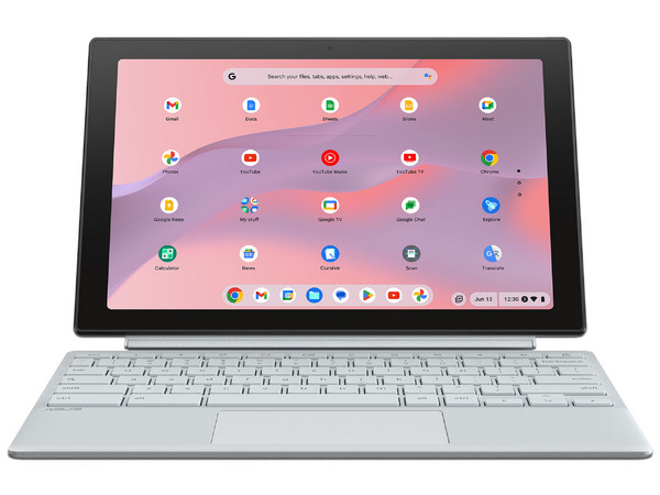 Laptop ASUS Chromebook CM30:  
Procesador MediaTek Kompanio 520 (hasta 2.0 GHz),  
Memoria de 8GB LPDDR4X,  
eMMC de 128GB,  
Pantalla táctil de 10.5