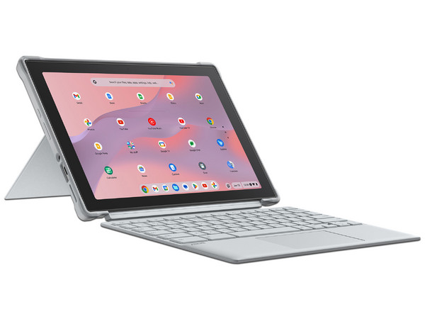 Laptop ASUS Chromebook CM30:  
Procesador MediaTek Kompanio 520 (hasta 2.0 GHz),  
Memoria de 8GB LPDDR4X,  
eMMC de 128GB,  
Pantalla táctil de 10.5