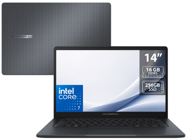 Laptop ASUS ExpertBook B1403CVA: 
Procesador Intel Core 7 150U (hasta 5.4 GHz), 
Memoria de 16GB DDR5, 
SSD de 256GB, 
Pantalla de 14