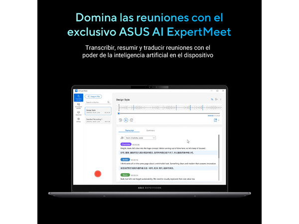 Laptop Asus ExpertBook P5 P5405: 
Procesador Intel Core Ultra 7 258V (Hasta 4.8 GHz), 
Memoria Ram de 32GB, 
SSD de 1TB, Pantalla de 14