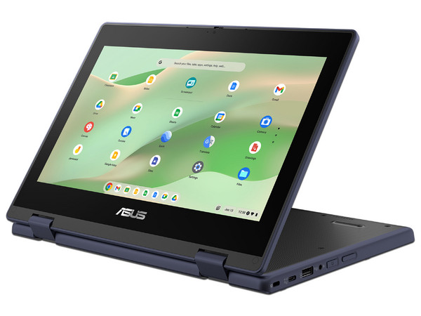 Laptop ASUS Chromebook CR11 Flip: 
Procesador Intel N150 (hasta 3.6 GHz), 
Memoria de 8GB DDR5, 
eMMC de 64GB, 
Pantalla de 11.6