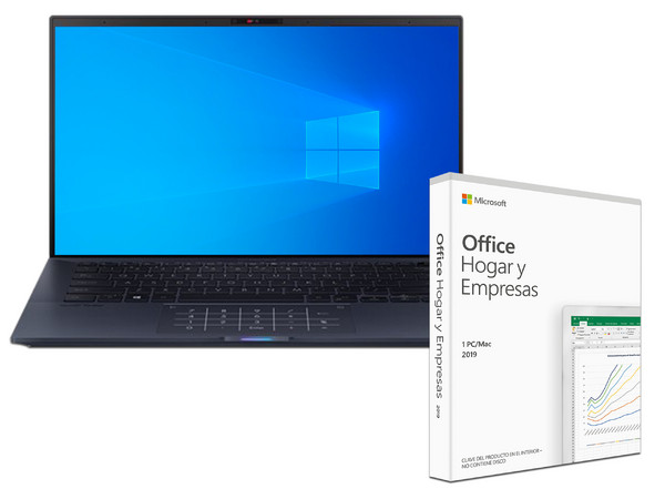 Laptop ASUS EXPERTBOOK B9450F:
Procesador Intel Core i7 10610U (hasta 4.9 GHz),
Memoria de 16GB DDR4,
SSD de 1TB,
Pantalla de 14