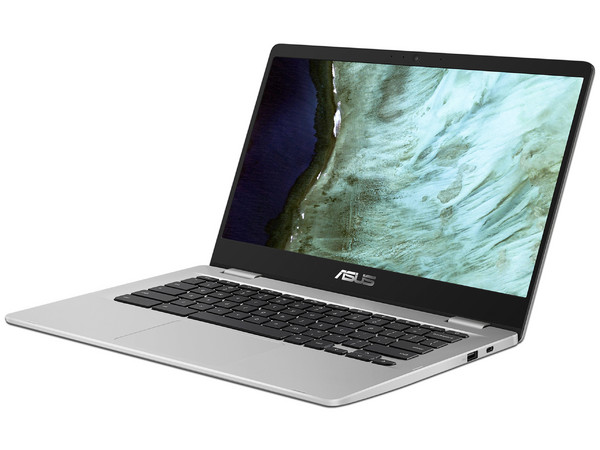 Laptop ASUS ChromeBook C423:
Procesador Intel Celeron N3350 (hasta 2.4 GHz),
Memoria de 4GB DDR4,
Almacenamiento eMMC de 64GB,
Pantalla de 14