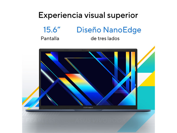 Laptop ASUS VivoBook 15:
Procesador Intel Core i3 1315U (hasta 4.5 GHz),
Memoria de 8GB DDR4,
SSD de 256GB,
Pantalla de 15.6