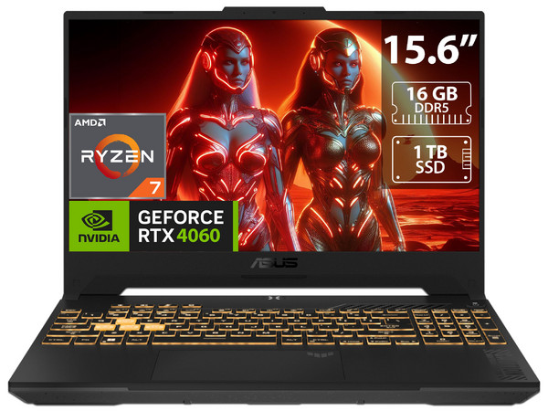 Laptop Gamer ASUS TUF Gaming A15: 
Procesador AMD Ryzen 7 7735HS (hasta 4.75 GHz), 
Memoria de 16GB DDR5, 
SSD de 1TB, 
Pantalla de 15.6
