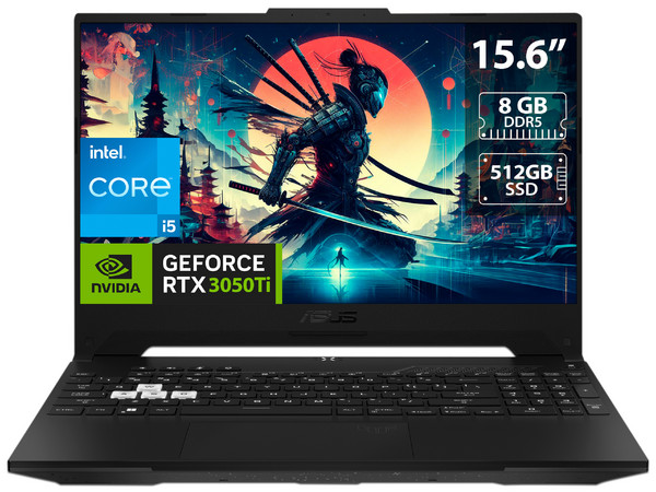 Laptop Gamer ASUS TUF DASH F15:
Procesador Intel Core i5 12450H (hasta 4.4 GHz),
Memoria de 8GB DDR5,
SSD de 512GB,
Pantalla de 15.6