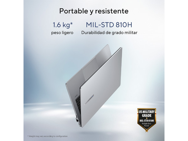 Laptop ASUS ExpertBook   P1503CVA-i716G512-P1 :
Procesador Intel Core i7 13620H (Hasta 4.9 GHz ),
Memoria de 16GB DDR5,
SSD de 512GB,
Pantalla de 15.6