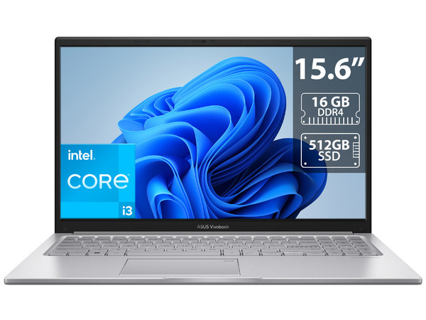 Laptop ASUS VivoBook: 
Procesador Intel Core i3 1215U (hasta 4.4 GHz), 
Memoria de 16GB DDR4, 
SSD de 512GB, 
Pantalla de 15.6