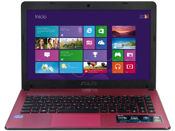 Laptop ASUS X401A-MX1-H-PNK:
Procesador IntelCore i3-2350M (2.3 GHz),
Memoria de 4 GB DDR3, D.D. de 500 GB,
Pantalla de 14