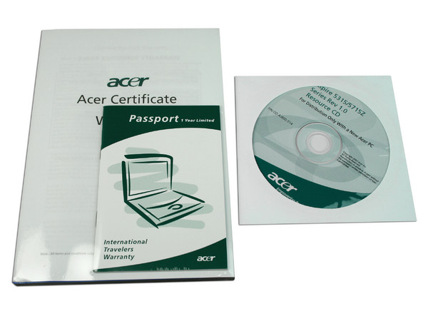 Portátil Acer Aspire 5315-2415:
Procesador Intel Celeron M 560 (2.1GHz),
Memoria de 512MB DDR II, Disco Duro de 80GB,
Pantalla de 15.4