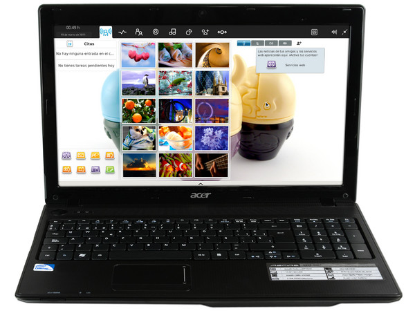 Laptop Acer Aspire 5336-2007:
Procesador Intel Celeron T3500 (2.1GHz),
Memoria de 2GB DDR3, Disco Duro de 250GB,
Pantalla HD LCD de 15.6