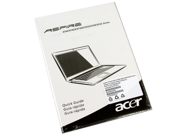 Laptop Acer Aspire 5742-7225: 
Procesador Intel Core i3 370M (2.4GHz), 
Memoria de 2GB DDR3, Disco Duro 250GB, 
Video Intel HD Graphics, DVD-SuperMulti, 
Pantalla de 15.6