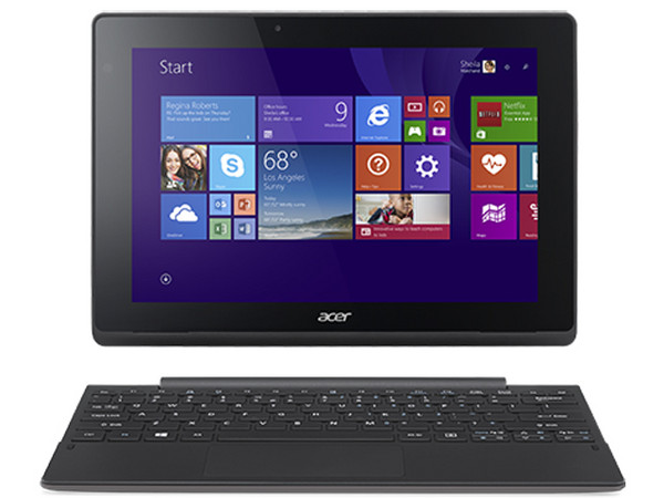 Laptop/Tablet Acer SW3-013-115W:
Procesador Intel Atom Z3735F (hasta 1.83 GHz),
Memoria de 2 GB DDR3L, D.D. de 500 GB + 32 GB eMMC,
Pantalla LED IPS Multi-touch de 10.1