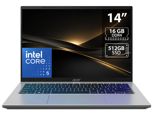 Laptop Acer Travelmate X2: 
Procesador Intel Core 5 120U (hasta 5.0 GHz), 
Memoria de 16GB DDR4, 
SSD de 512GB, 
Pantalla de 14