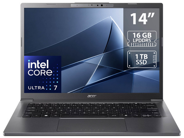 Laptop Acer Aspire 14 AI:
Procesador Intel Core Ultra 7 256V (hasta 4.8 GHz),
Memoria de 16GB LPDDR5,
SSD de 1TB,
Pantalla de 14