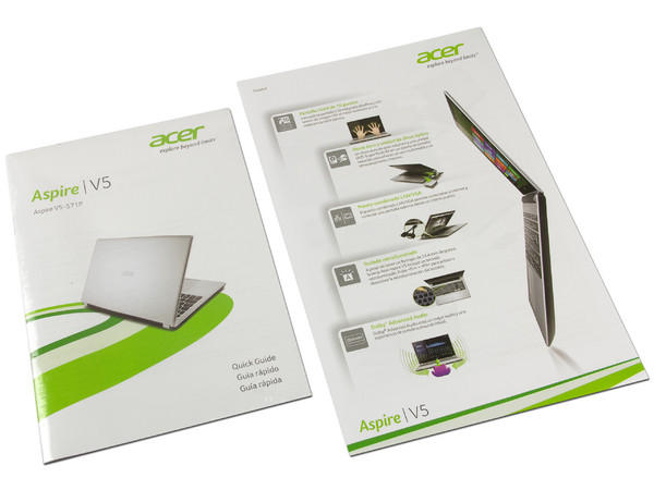 Laptop Acer Aspire V5-571P-6824:
Procesador Intel Core i3-2377M (1.5 GHz),
Memoria de 6GB DDR3, D.D. de 500 GB,
Pantalla LED Multi Touch de 15.6