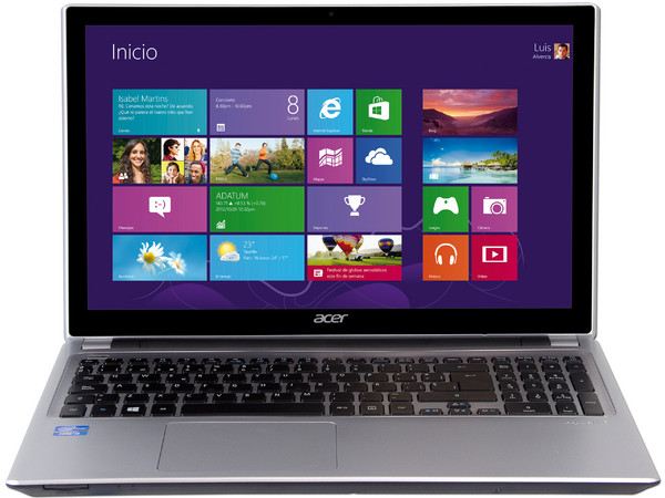 Laptop Acer Aspire V5-571P-6824:
Procesador Intel Core i3-2377M (1.5 GHz),
Memoria de 6GB DDR3, D.D. de 500 GB,
Pantalla LED Multi Touch de 15.6