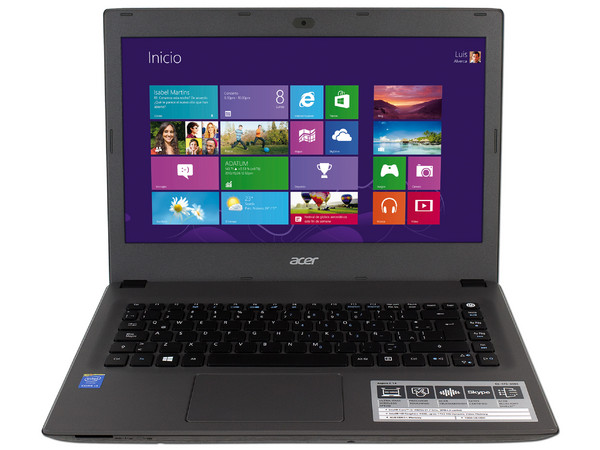 Laptop Acer Aspire E14 E5-473-3083:
Procesador Intel Core i3-4005U (1.7 GHz),
Memoria de 4 GB DDR3L, D.D. de 1 TB,
Pantalla LED de 14