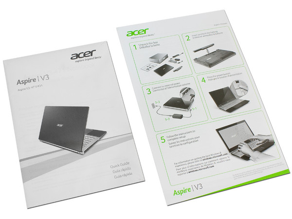 Laptop Acer Aspire V3-471-6867:
Procesador Intel Core i5-3210M (hasta 3.1 GHz) 3ra Generación,
Memoria de 4 GB DDR3, D.D. de 750 GB,
Pantalla LED 14