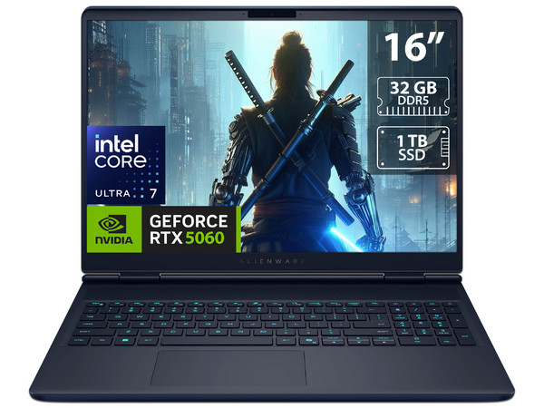 Laptop Gamer Alienware AC16251: 
Procesador Intel Core Ultra 7 270HX (hasta 5.3 GHz), 
Memoria de 32GB DDR5, 
SSD de 1TB, 
Pantalla de 16