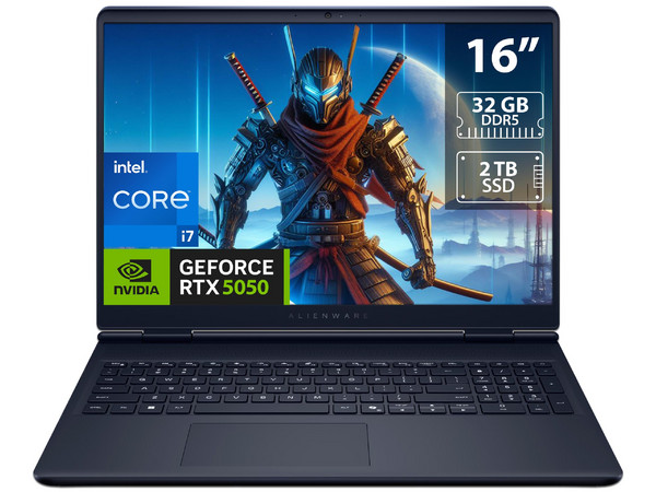 Laptop Gamer Alienware AC16250: 
Procesador Intel Core 7 240H (hasta 5.2 GHz), 
Memoria de 32GB DDR5, 
SSD de 2TB, 
Pantalla de 16