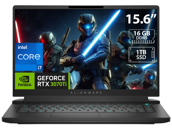 Laptop Gamer Alienware M15 R17:
Procesador Intel Core i7 12700H (hasta 4.7 GHz),
Memoria de 16GB DDR5,
SSD de 1TB,
Pantalla de 15.6