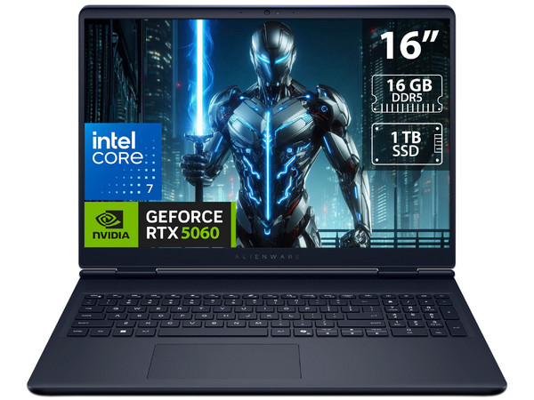 Laptop Alienware 16 Aurora:
Procesador Intel Core 7 240H (hasta 5.2 GHz),
Memoria de 16GB DDR5,
SSD de 1TB,
Pantalla de 16