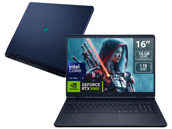 Laptop Gamer Alienware Aurora:
Procesador Intel Core 7 240H (hasta 5.2 GHz),
Memoria de 16GB DDR5,
SSD de 1TB,
Pantalla de 16