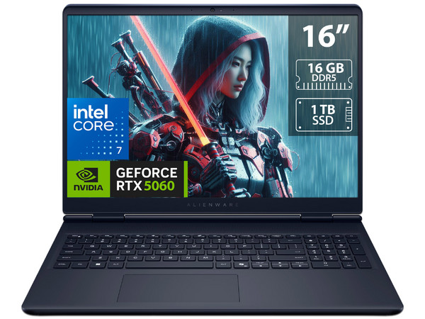 Laptop Gamer Alienware Aurora:
Procesador Intel Core 7 240H (hasta 5.2 GHz),
Memoria de 16GB DDR5,
SSD de 1TB,
Pantalla de 16